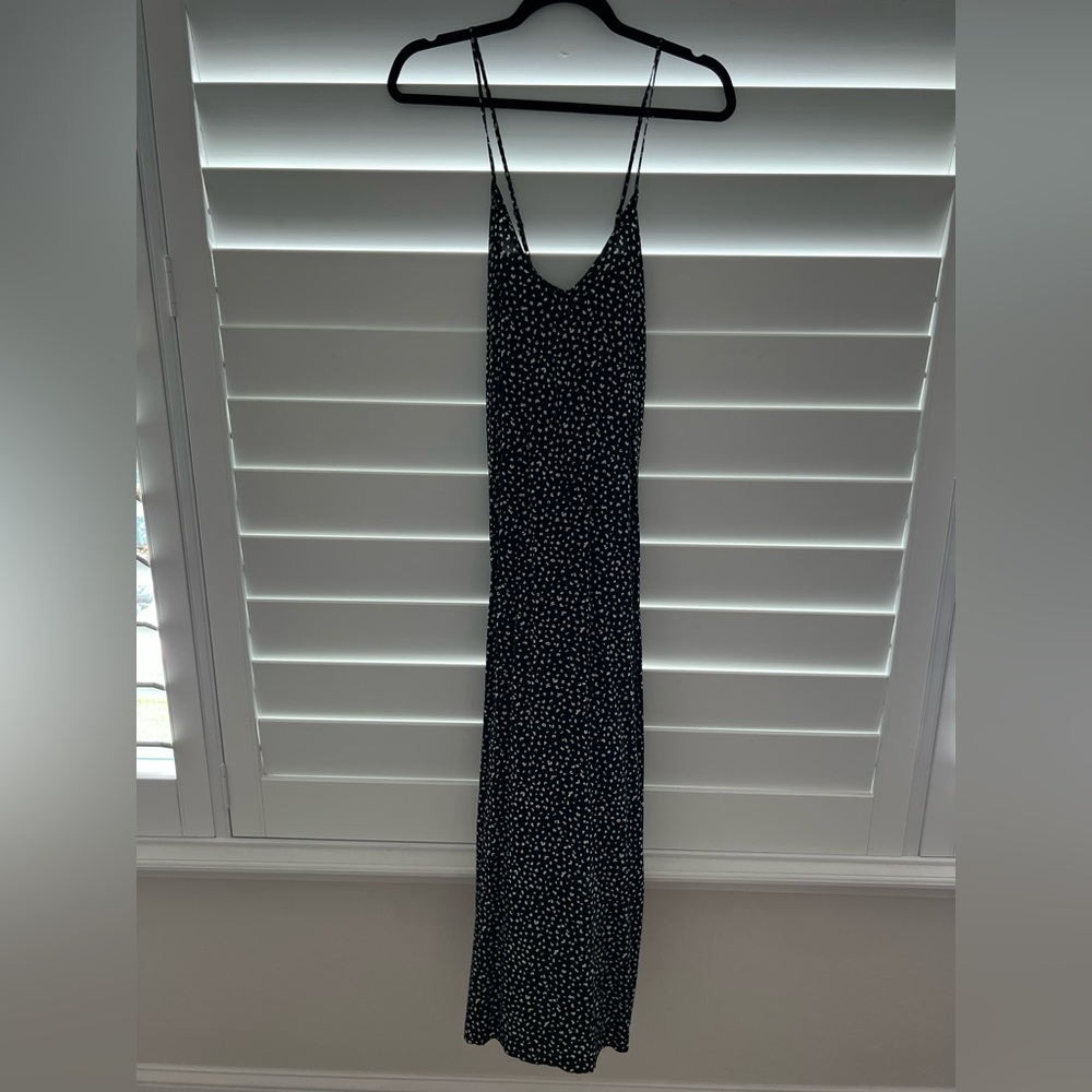 Black & White Cheetah Print Criss Cross Maxi Dress